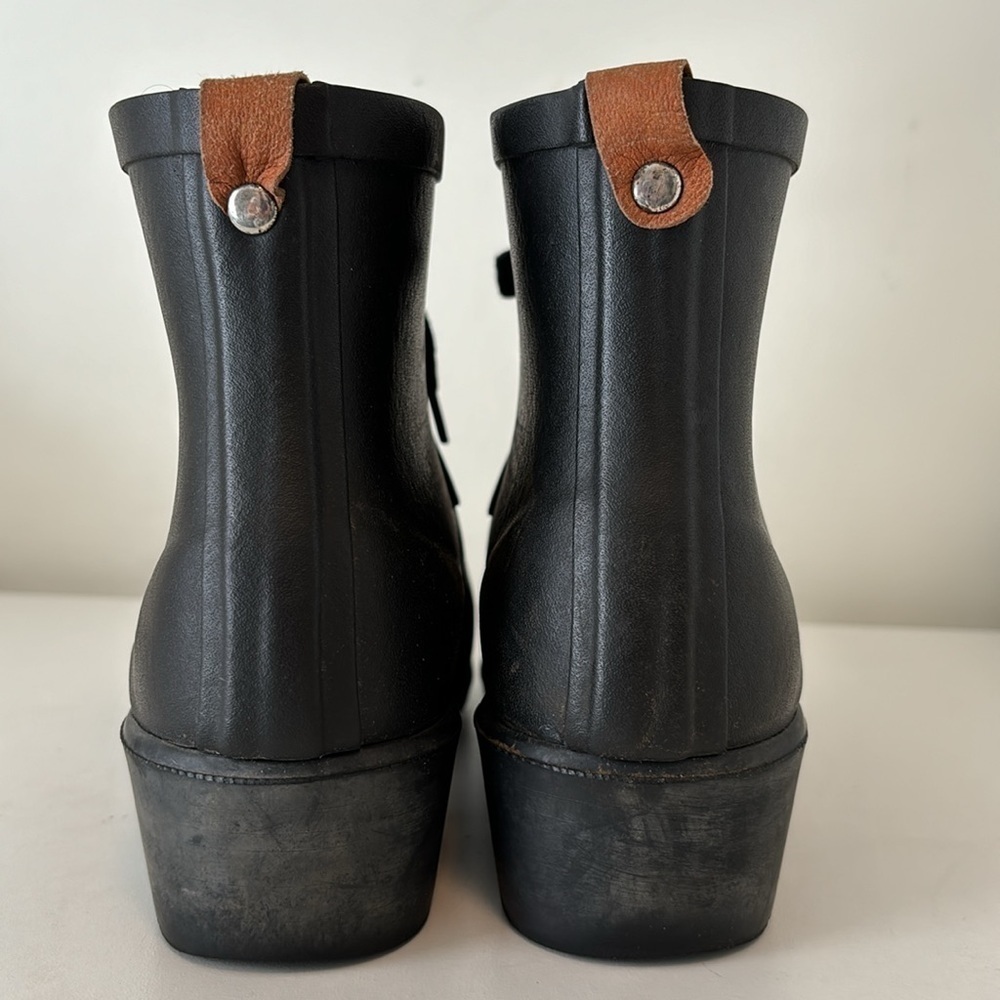 Aigle Miss Juliette Bottillon lace up rain boots in black size 40 - Picture 10 of 11